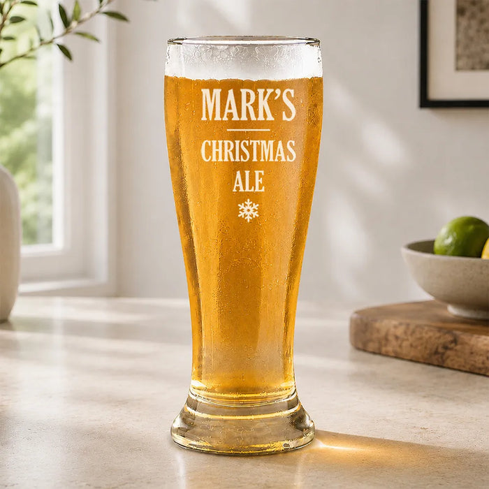 Christmas Ale Engraved Premium Beer Glass