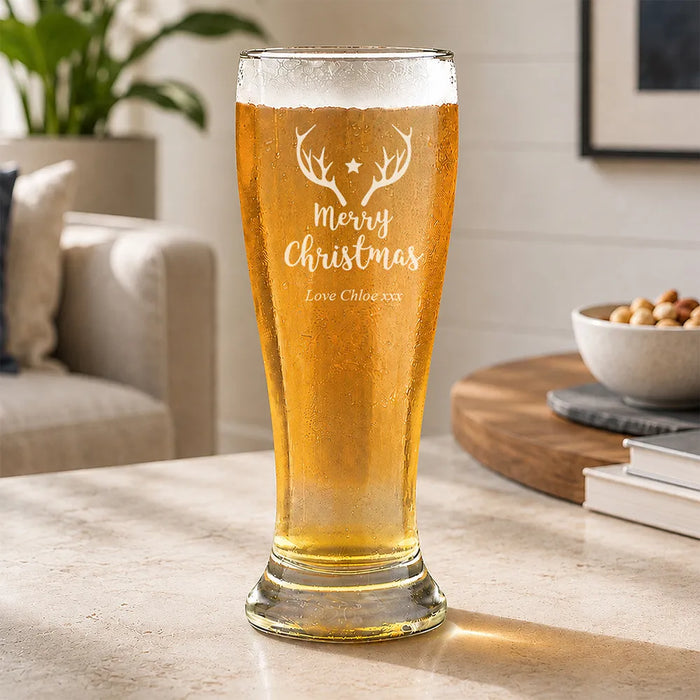 Star Engraved Premium Beer Glass