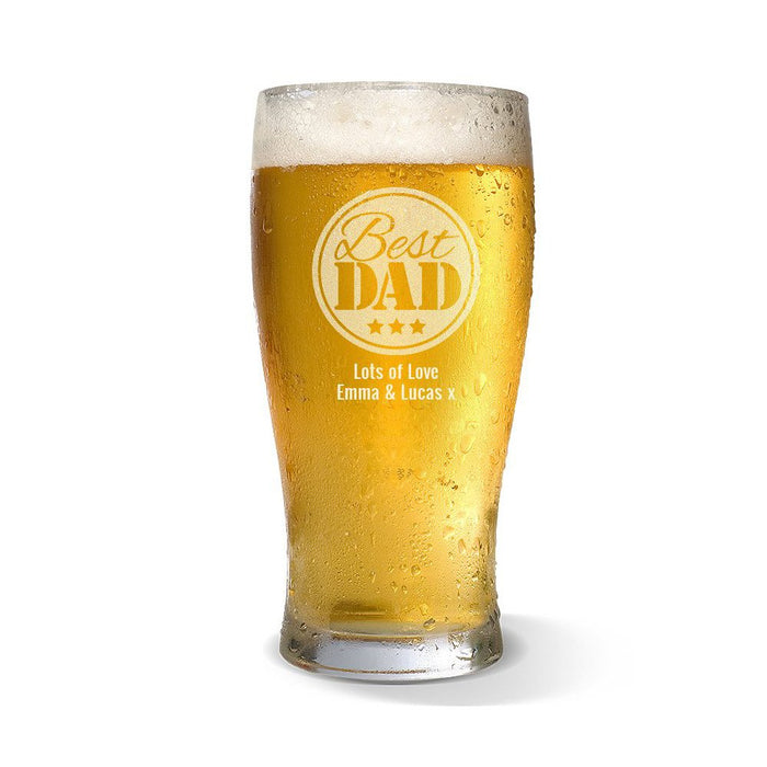 Best Dad Engraved Standard Beer Glass