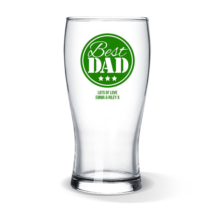 Best Dad Coloured Standard Beer Glass