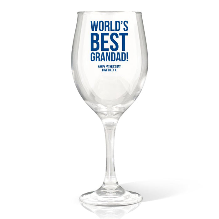 Best Grandad Coloured Wine Glass