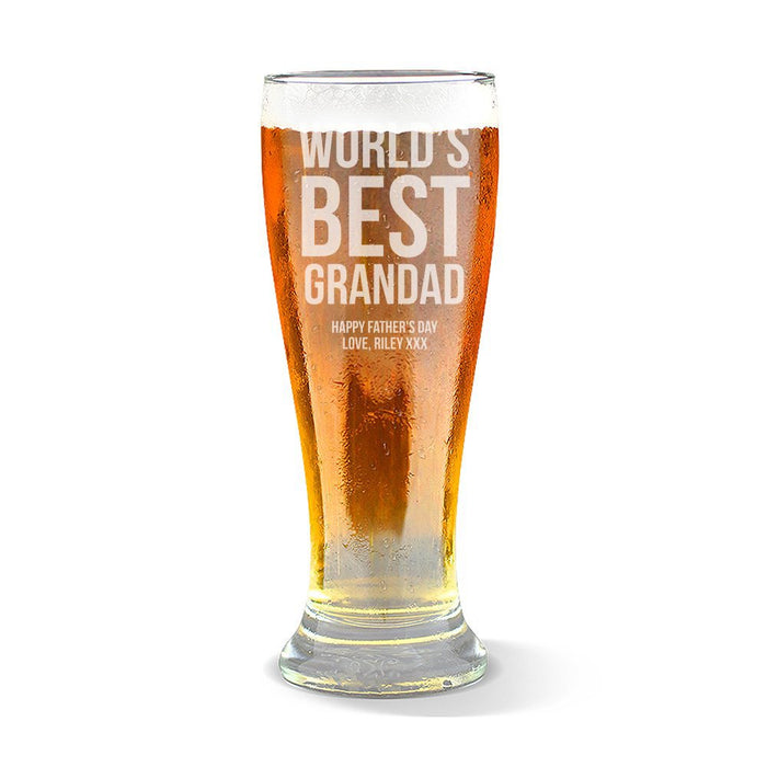 Best Grandad Engraved Premium Beer Glass