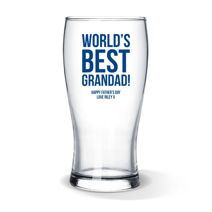 Best Grandad Coloured Standard Beer Glass