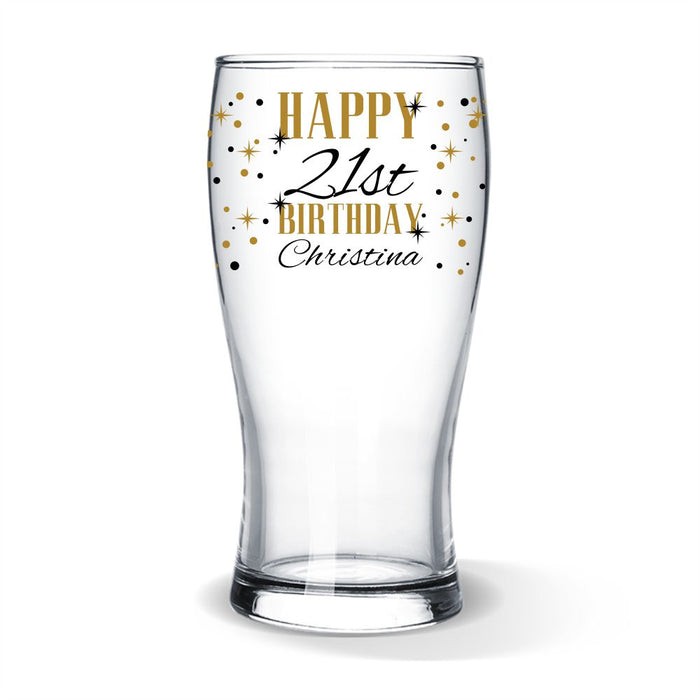 Birthday Coloured Standard Beer Glass