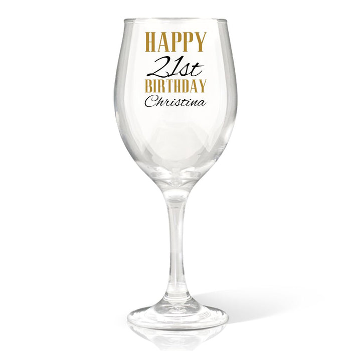 Birthday Coloured Wine Glass
