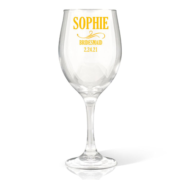 Bridal Party Coloured Wine Glass