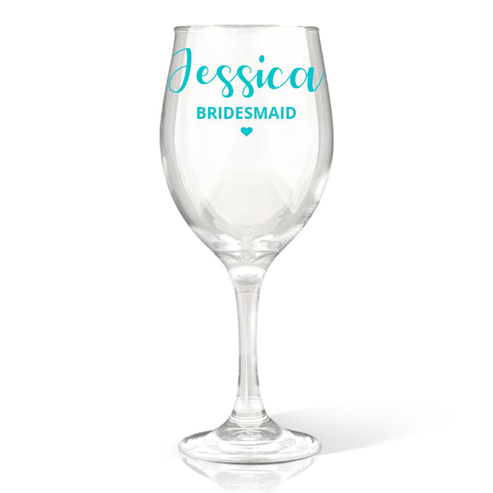 Bridesmaid Coloured Wine Glass