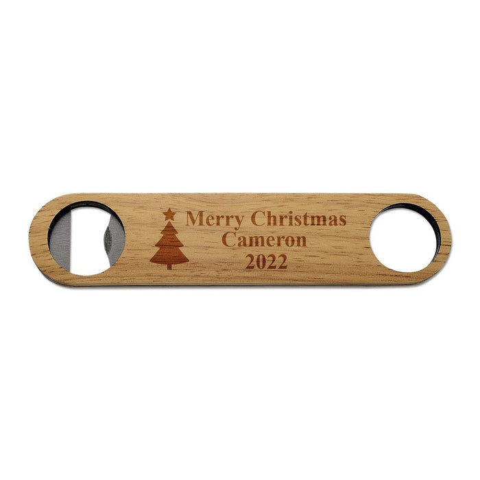 Christmas Tree Engraved Wooden Bottle Opener