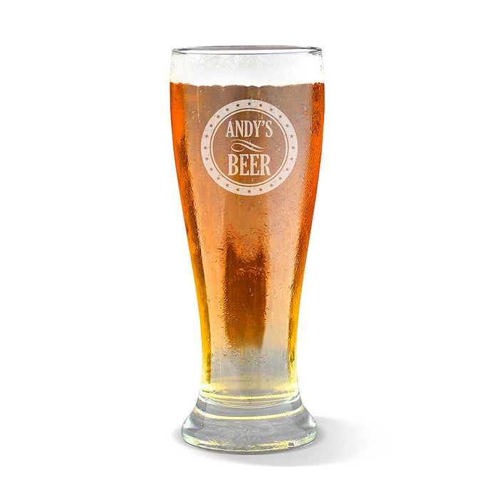 Circle Engraved Premium Beer Glass