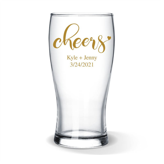 Couple Cheers Coloured Standard Beer Glass
