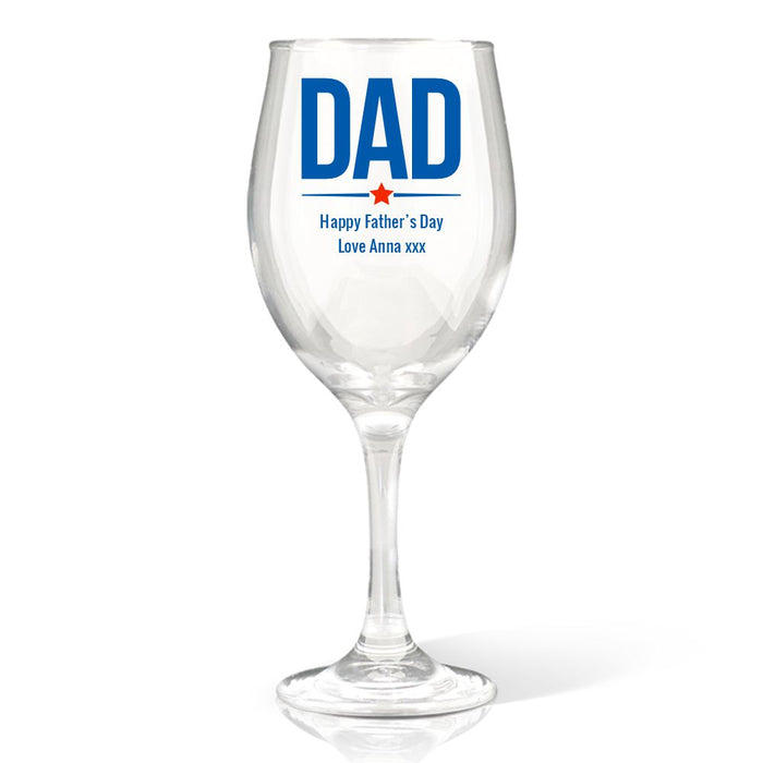 Dad Coloured Wine Glass