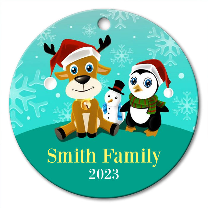 Family Round Porcelain Ornament