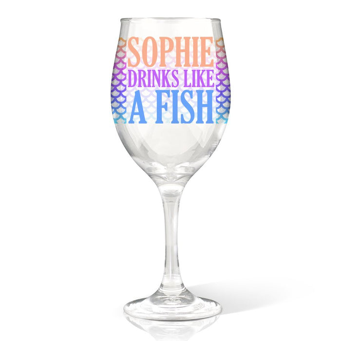 Fish Coloured Wine Glass