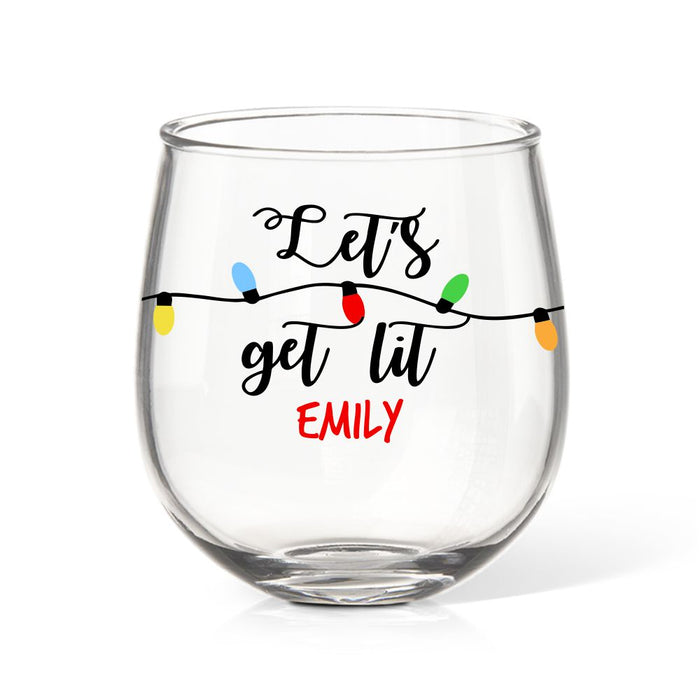 Get Lit Coloured Stemless Wine Glass