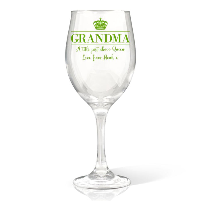 Grandma Coloured Wine Glass