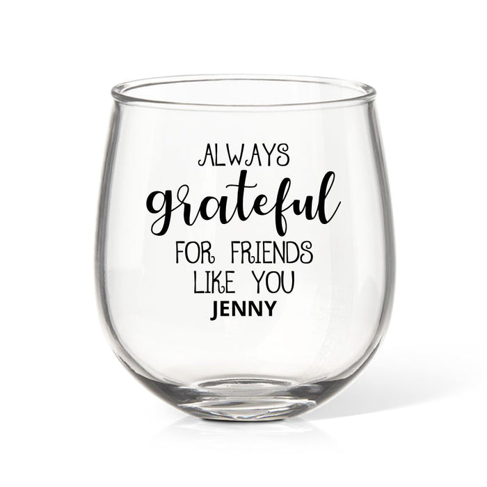 Grateful Coloured Stemless Wine Glass