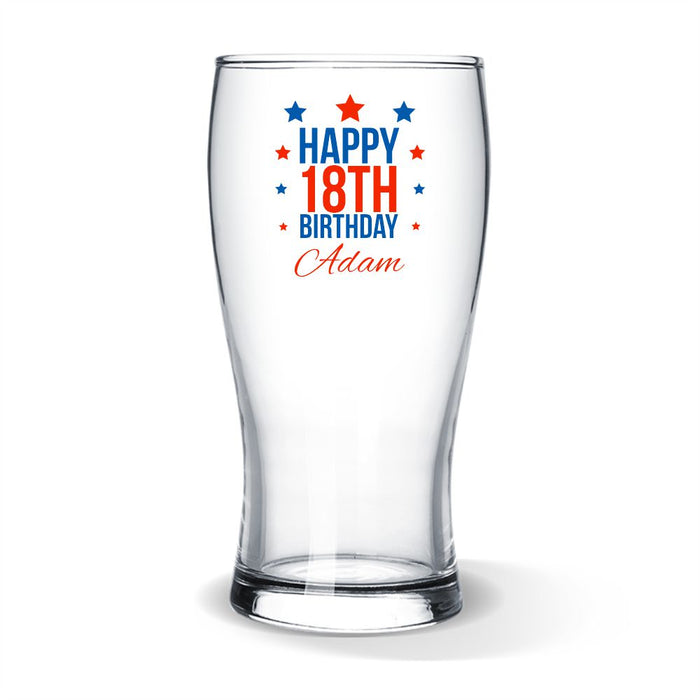 Happy Birthday Coloured Standard Beer Glass