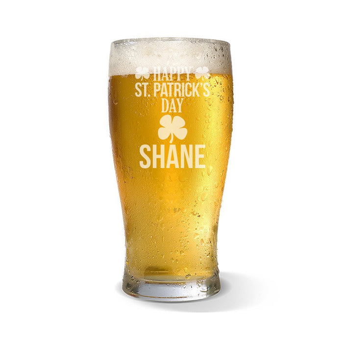 Happy St. Patrick's Day Engraved Standard Beer Glass