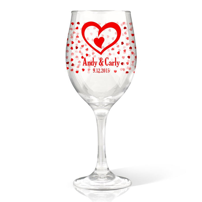Hearts Coloured Wine Glass