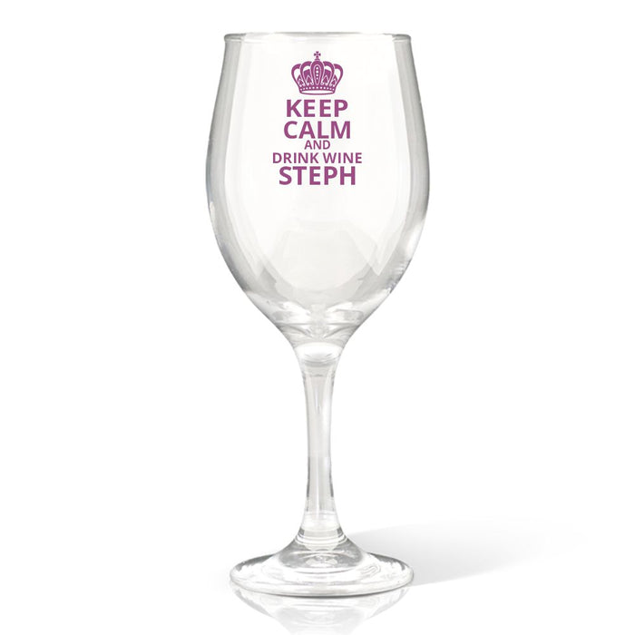 Keep Calm Coloured Wine Glass
