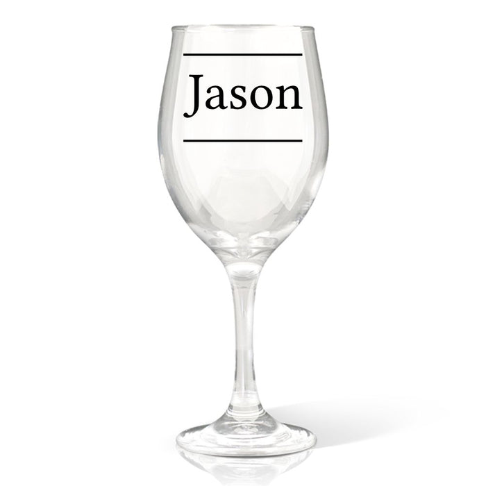 Name Coloured Wine Glass