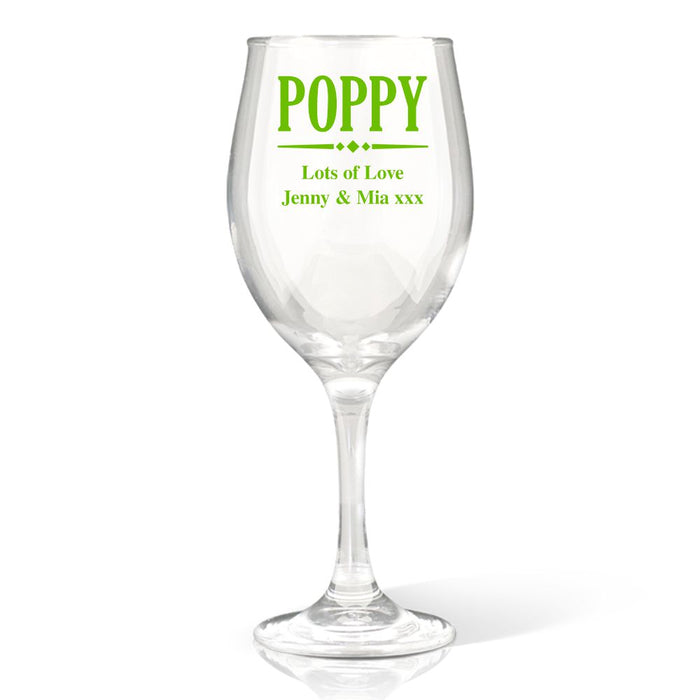 Poppy Coloured Wine Glass
