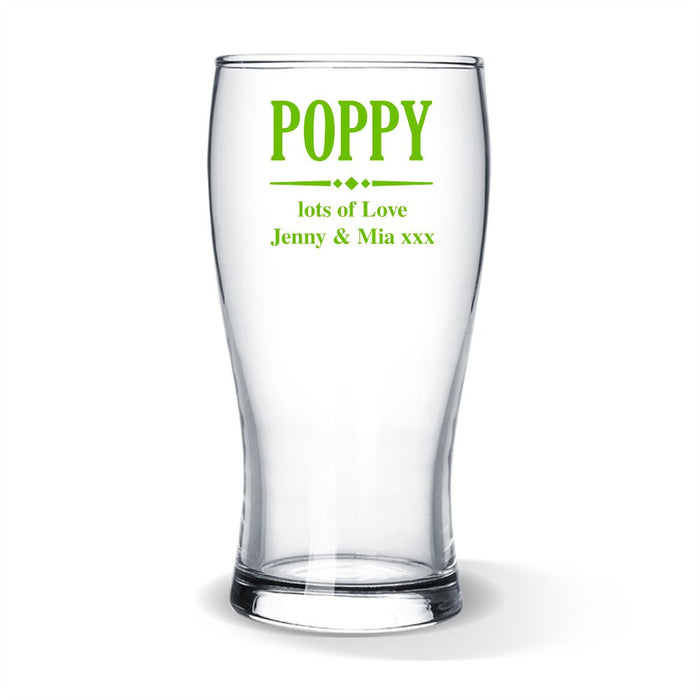 Poppy Coloured Standard Beer Glass