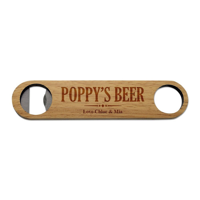 Poppy's Engraved Wooden Bottle Opener