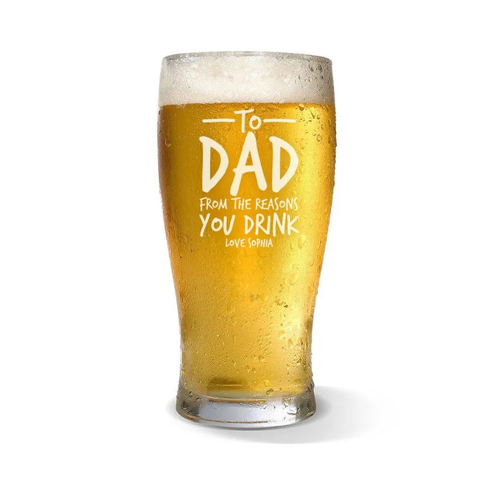 Reasons You Drink Engraved Standard Beer Glass