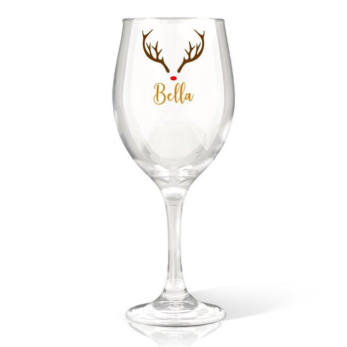 Reindeer Coloured Wine Glass