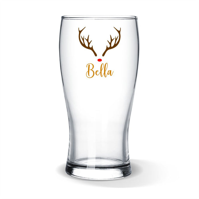 Reindeer Coloured Standard Beer Glass