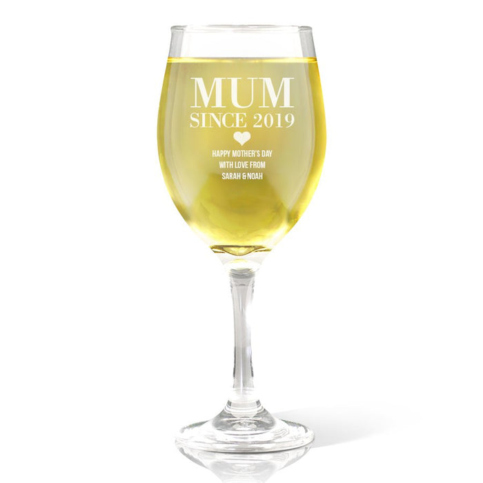 Since Engraved Wine Glass