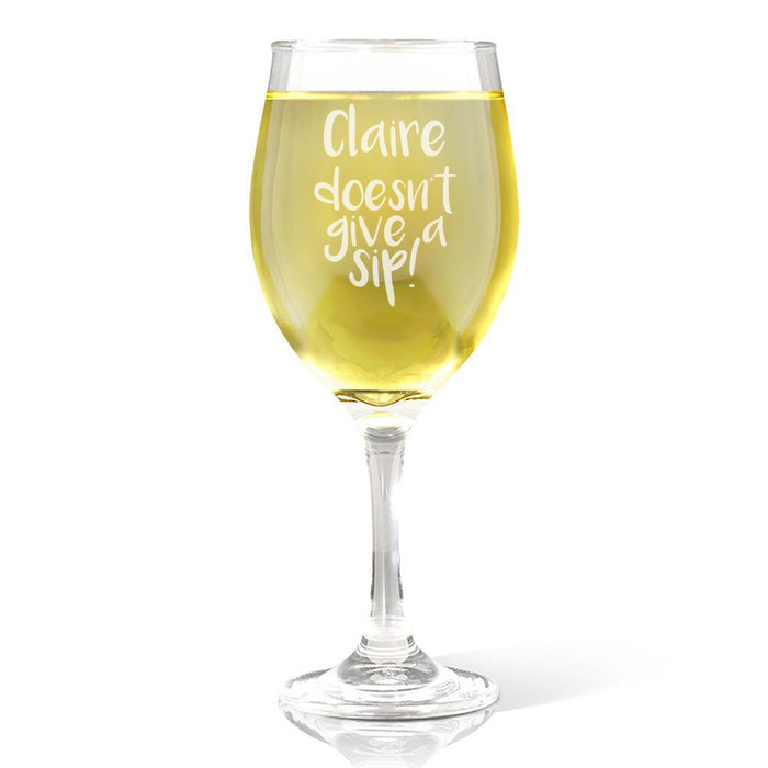 Sip Engraved Wine Glass
