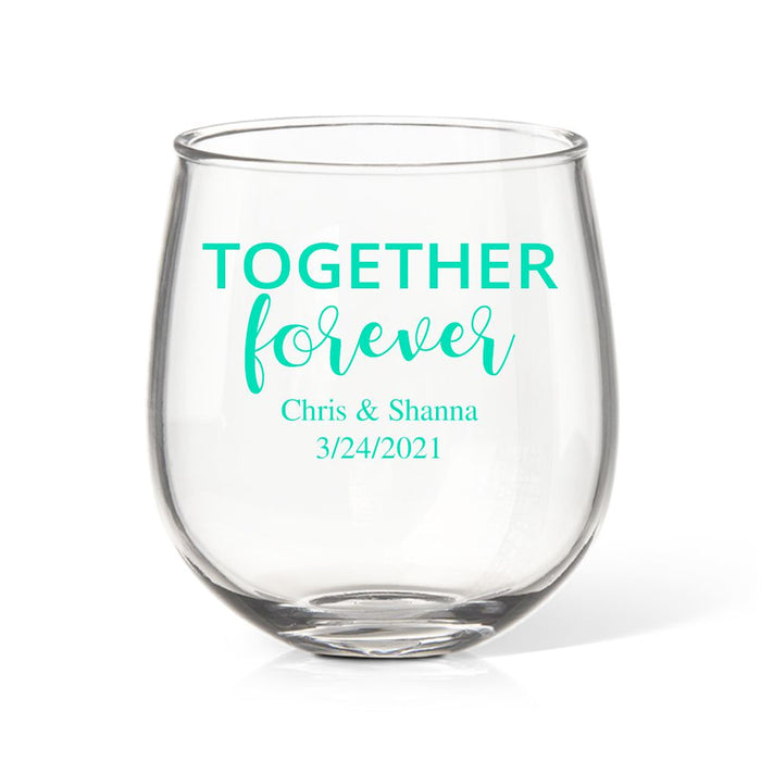 Together Forever Coloured Stemless Wine Glass