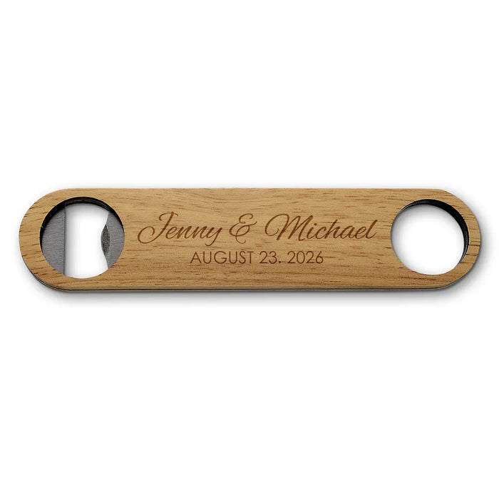 Wedding Engraved Wooden Bottle Opener