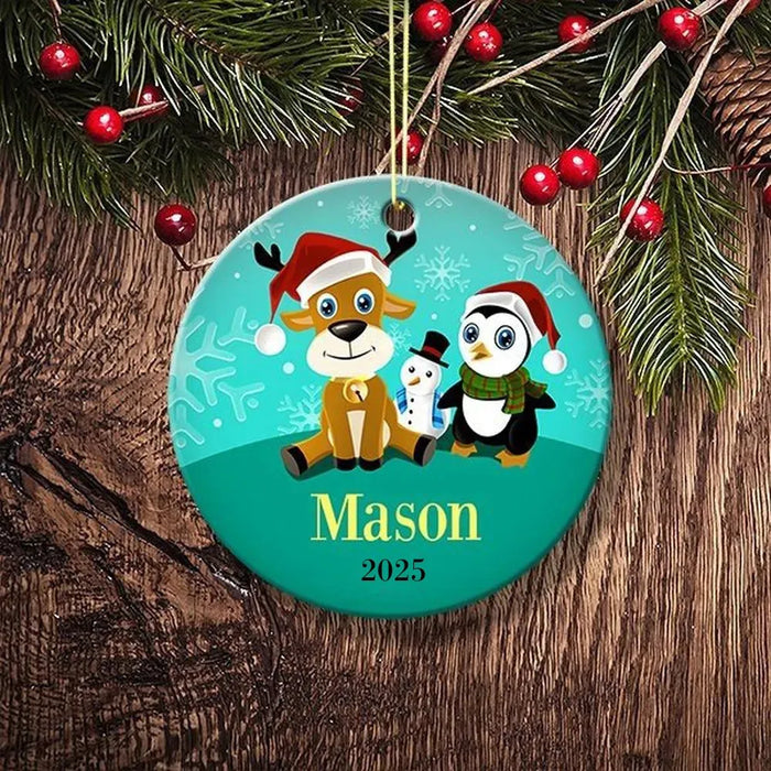 Family Round Porcelain Ornament