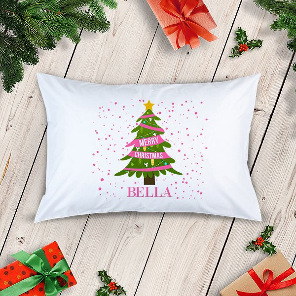 Pink Christmas Pillow Case