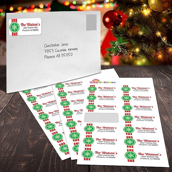 Snowflake Return Address Label