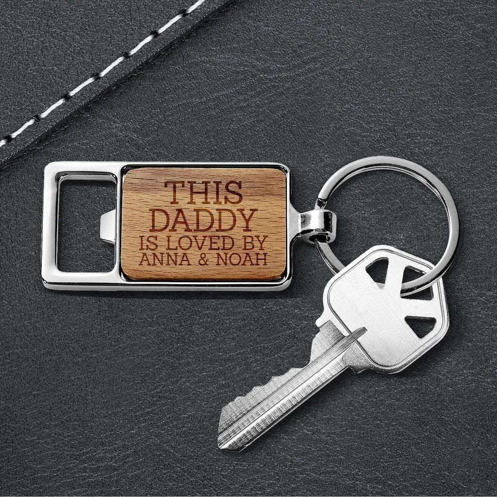 This Daddy Engraved Rectangle Metal Keyring – Fabness
