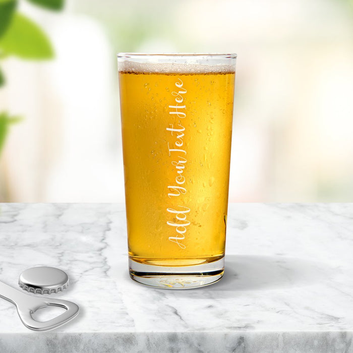 Add Your Own Message Vertical Engraved Pint Glass