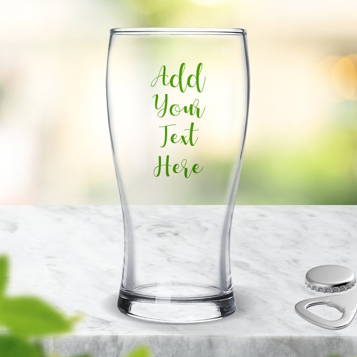 Add Your Own Message Coloured Standard Beer Glass