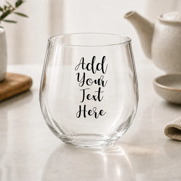 Add Your Own Message Coloured Stemless Wine Glass