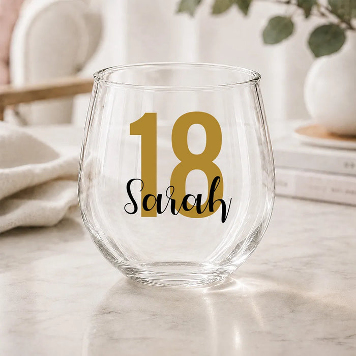 Age Coloured Stemless Wine Glass