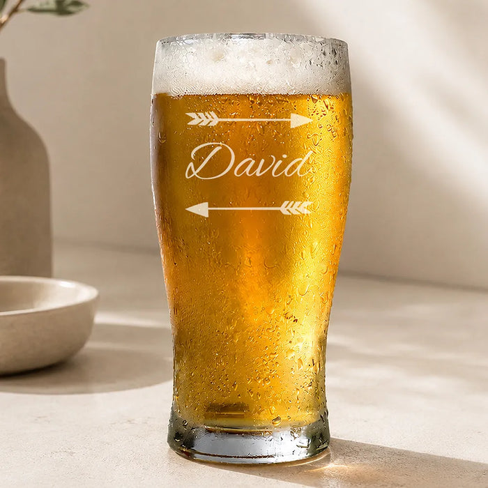 Arrow Engraved Standard Beer Glass