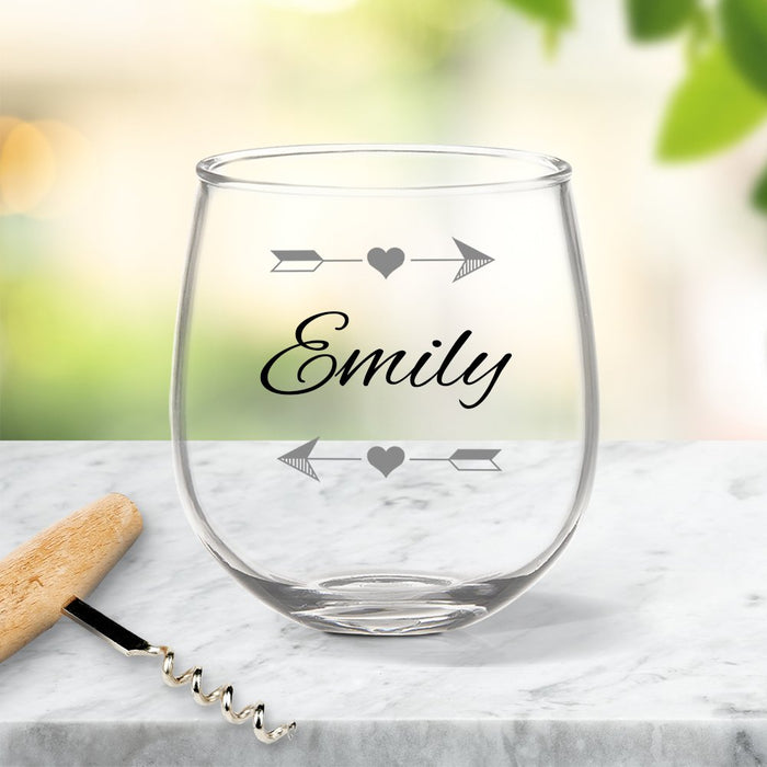 Arrows Coloured Stemless Wine Glass