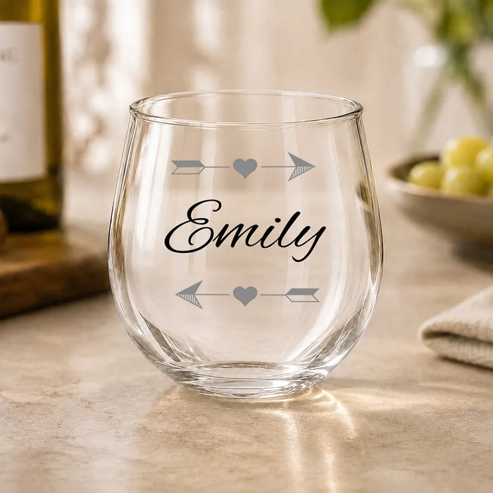 Arrows Coloured Stemless Wine Glass