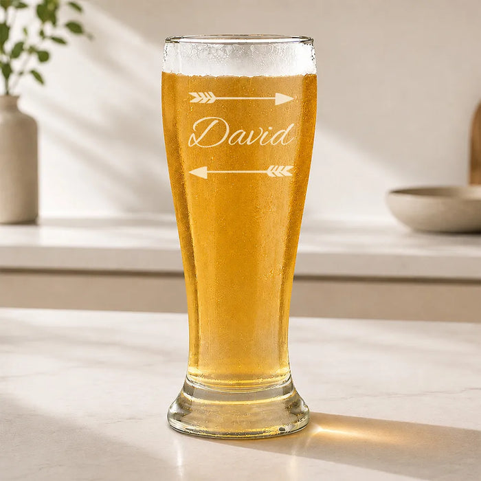 Arrow Engraved Premium Beer Glass