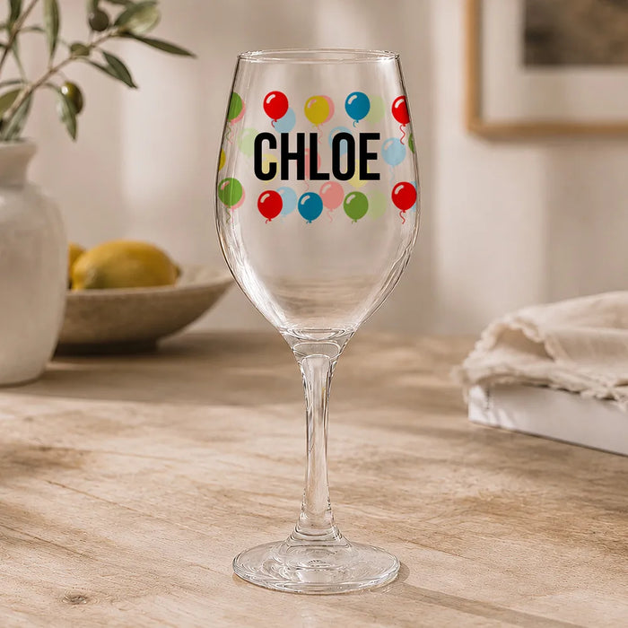 Balloons Coloured Wine Glass