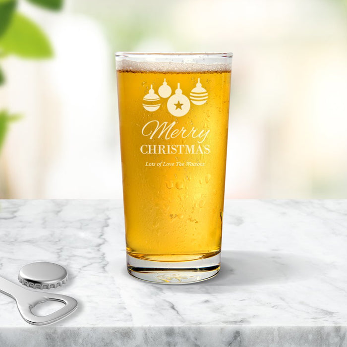Bauble Engraved Pint Glass