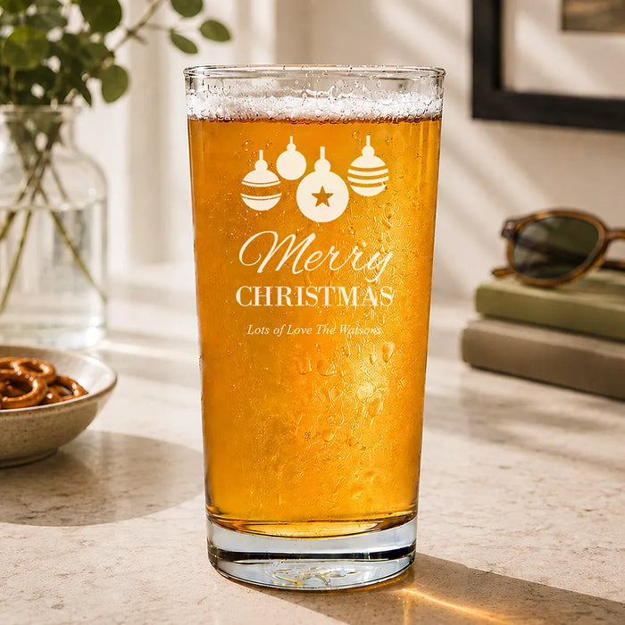 Bauble Engraved Pint Glass